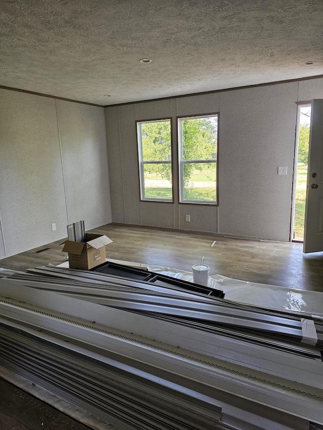 000 Oak St, Conway, MO 65632 - unfurnished room with a textured ceiling, plenty of natural light, and wood finished floors