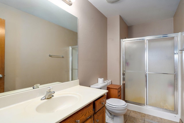 218 Tyler Ct, Mount Vernon, MO 65712 - bathroom with a stall shower, vanity, and tile patterned flooring