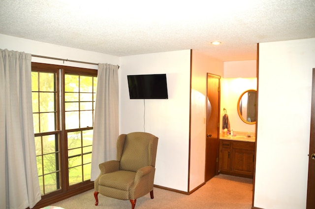 1761-1763 E Lark St, Springfield, MO 65804 - sitting room featuring light carpet, a textured ceiling, and healthy amount of natural light