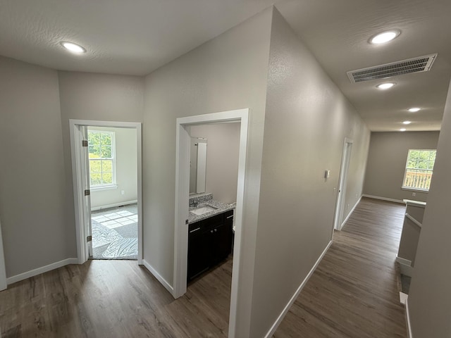 401 E Wright St, Willard, MO 65781 - hallway featuring dark wood finished floors and recessed lighting