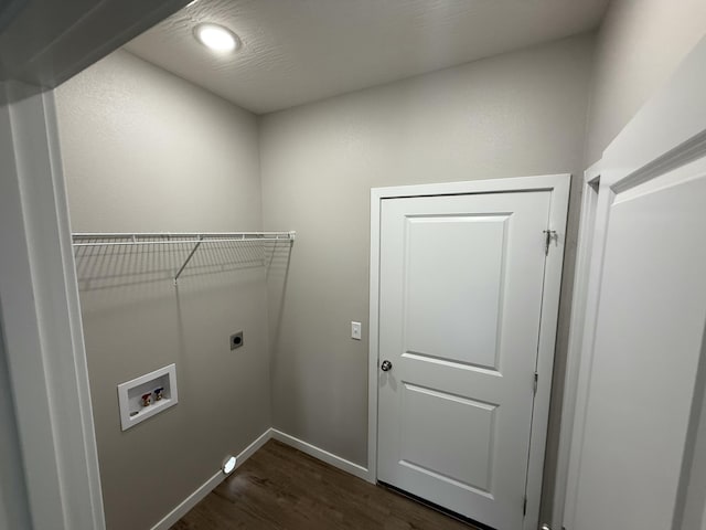 401 E Wright St, Willard, MO 65781 - laundry room featuring hookup for an electric dryer, dark wood-type flooring, and hookup for a washing machine