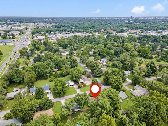 1801 W Cherokee St, Springfield, MO 65807 - aerial overview of property's location with nearby suburban area