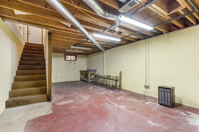 1801 W Cherokee St, Springfield, MO 65807 - unfinished basement with stairs and brick wall