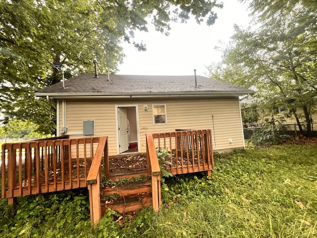 1322 W Atlantic St, Springfield, MO 65803 - rear view of house with a wooden deck