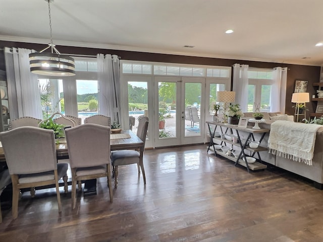 556 Carter 309, Van Buren, MO 63965 - dining space featuring french doors, recessed lighting, wood finished floors, and crown molding