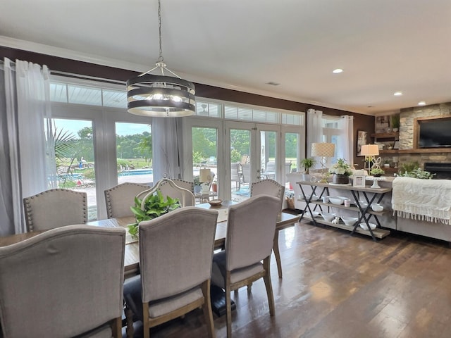 556 Carter 309, Van Buren, MO 63965 - dining room featuring french doors, wood finished floors, a chandelier, and recessed lighting