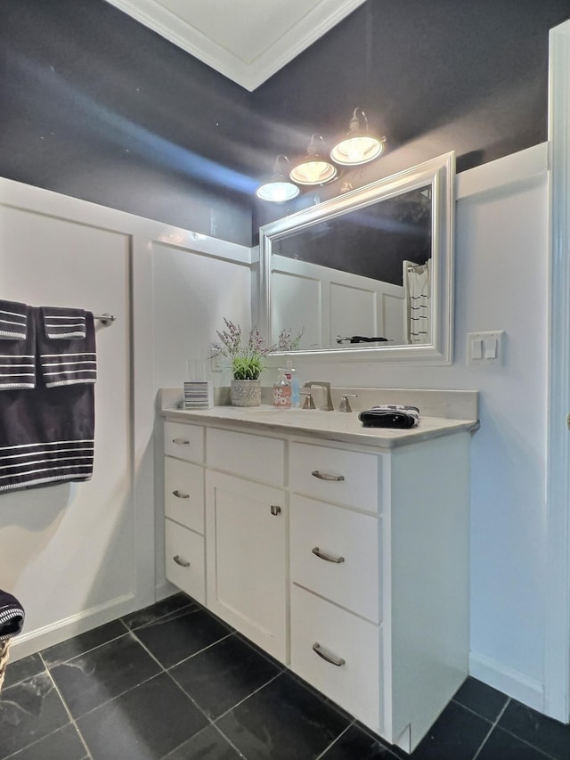 556 Carter 309, Van Buren, MO 63965 - bathroom with vanity, tile patterned floors, and ornamental molding