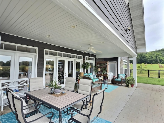 556 Carter 309, Van Buren, MO 63965 - view of patio with a ceiling fan, outdoor dining space, and french doors