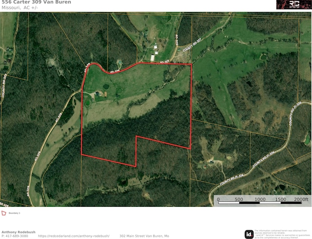 556 Carter 309, Van Buren, MO 63965 - aerial overview of property's location with property parcel outlined