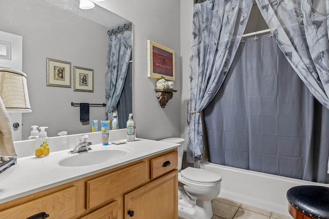 701 E Bayshore Dr, Ozark, MO 65721 - full bath with vanity, shower / bath combination with curtain, and tile patterned floors