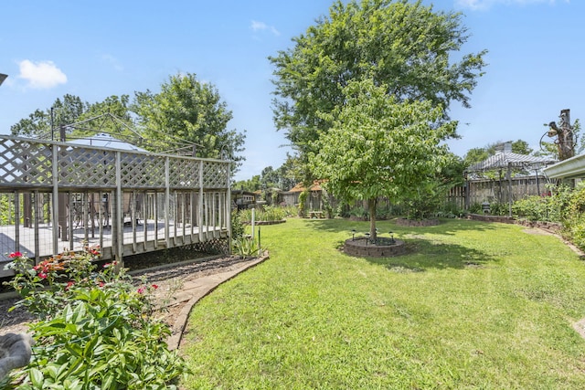3045 S Palisades Dr, Springfield, MO 65807 - fenced backyard with a wooden deck and a gazebo
