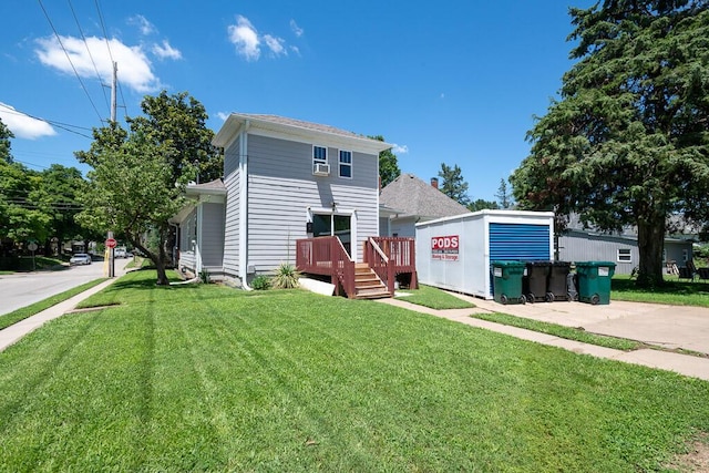 628 W Lynn St, Springfield, MO 65802 - view of front of property with a front yard and a wooden deck