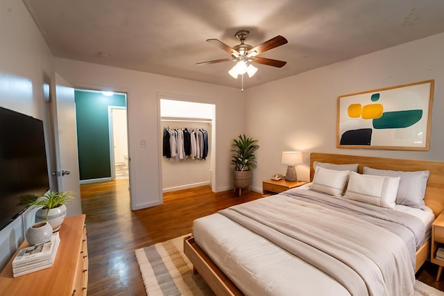 1520 E Seminole St, Springfield, MO 65804 - bedroom with wood finished floors, a ceiling fan, and a closet