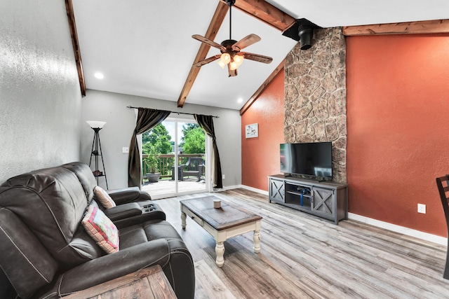 1604 E Sycamore St, Ozark, MO 65721 - living area featuring a ceiling fan and wood finished floors