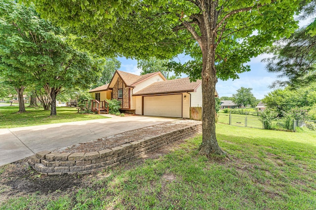 1604 E Sycamore St, Ozark, MO 65721 - view of front of home with concrete driveway, an attached garage, and brick siding
