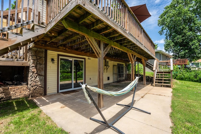 1604 E Sycamore St, Ozark, MO 65721 - view of patio with stairs and a wooden deck