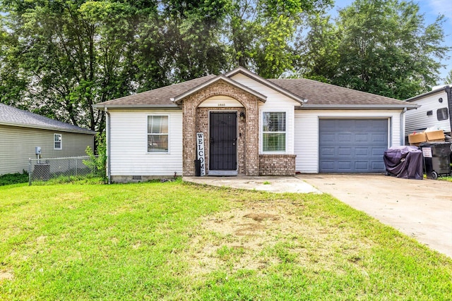 1860 E Division St, Bolivar, MO 65613 - view of front of house featuring driveway, an attached garage, roof with shingles, and brick siding