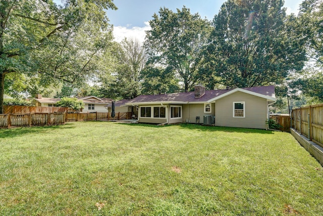 1923 S Cedarbrook Ave, Springfield, MO 65804 - back of property featuring a chimney and a fenced backyard