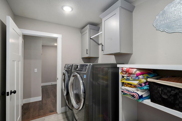 917 W Charlotte St, Republic, MO 65738 - laundry room with washer and dryer, light wood-style floors, cabinet space, and recessed lighting