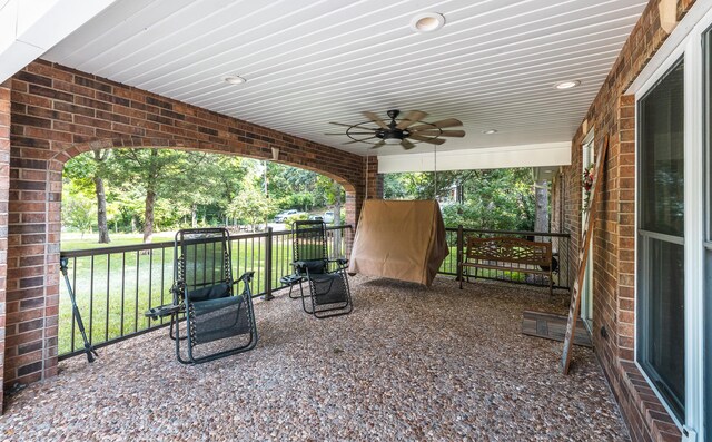11240 State Hwy E, Rolla, MO 65401 - view of patio / terrace with a ceiling fan