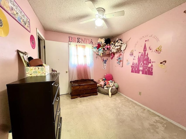 817 Fillmore St, Mount Vernon, MO 65712 - bedroom featuring light carpet, a textured ceiling, and a ceiling fan