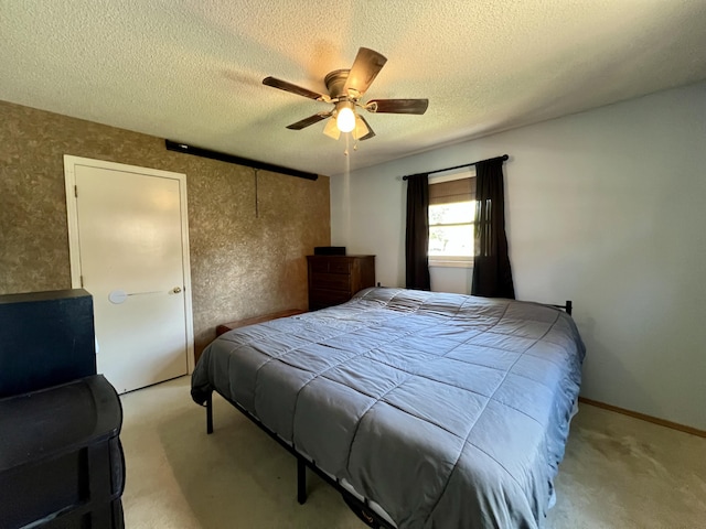 817 Fillmore St, Mount Vernon, MO 65712 - carpeted bedroom with a textured ceiling and a ceiling fan