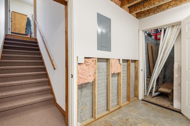 744 Seven Pines Dr, Saddlebrooke, MO 65630 - stairs with electric panel