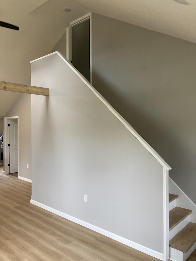 507 W Clouse St, Mountain Grove, MO 65711 - stairs with lofted ceiling and wood finished floors