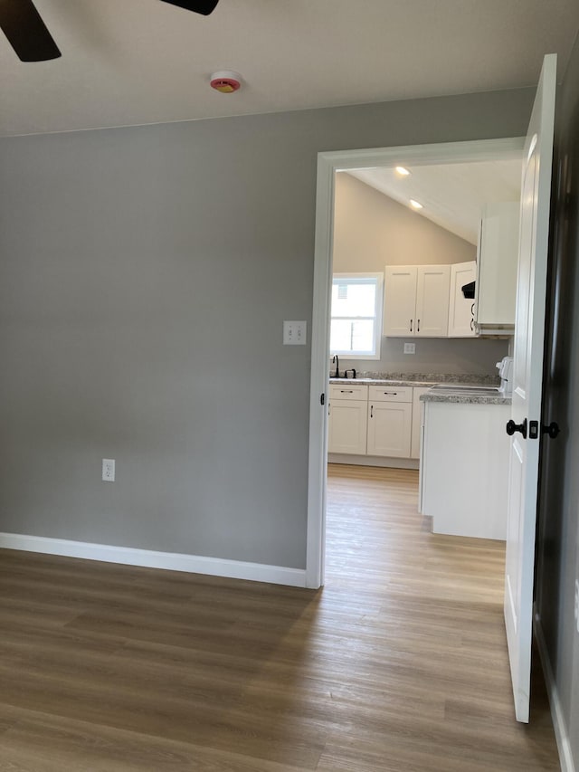 507 W Clouse St, Mountain Grove, MO 65711 - hall with vaulted ceiling and light wood-style flooring