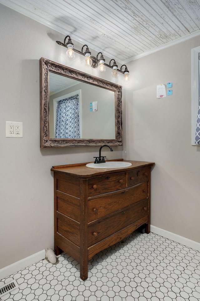 533 N Main St, Republic, MO 65738 - bathroom featuring vanity and wood ceiling