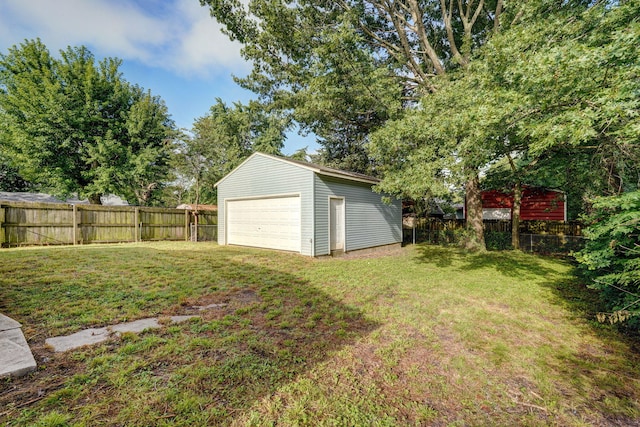 533 N Main St, Republic, MO 65738 - fenced backyard featuring a garage and an outdoor structure