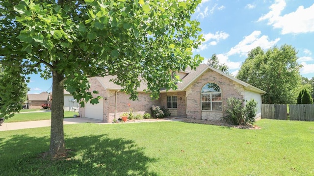 5546 S Aspen Dr, Battlefield, MO 65619 - view of front of house featuring brick siding, concrete driveway, a garage, and roof with shingles