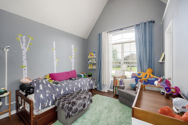 5055 E Cherry Pl, Springfield, MO 65809 - bedroom featuring vaulted ceiling and wood finished floors