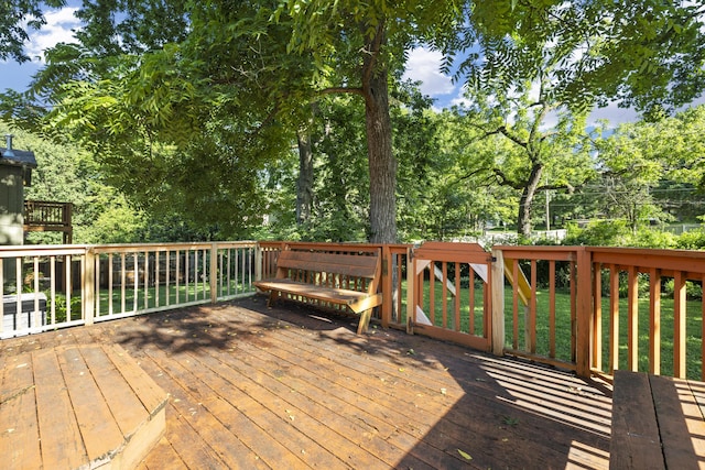 2266 E Barataria St, Springfield, MO 65804 - wooden terrace featuring view of wooded area