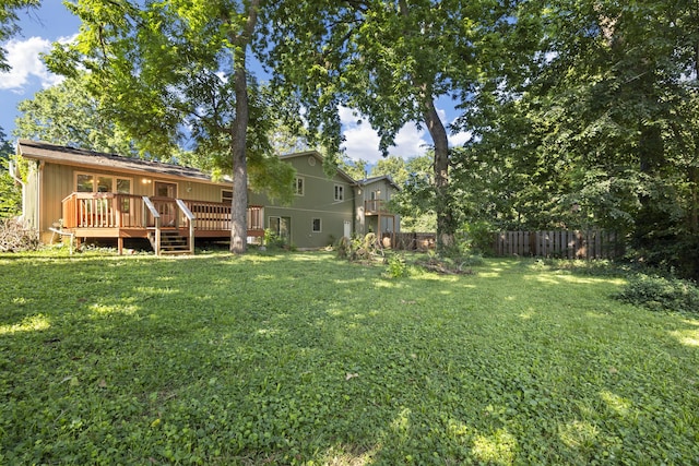 2266 E Barataria St, Springfield, MO 65804 - view of yard featuring a wooden deck