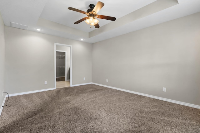 1950 S Trinidad Dr, Ozark, MO 65721 - carpeted spare room with a ceiling fan, recessed lighting, and a tray ceiling