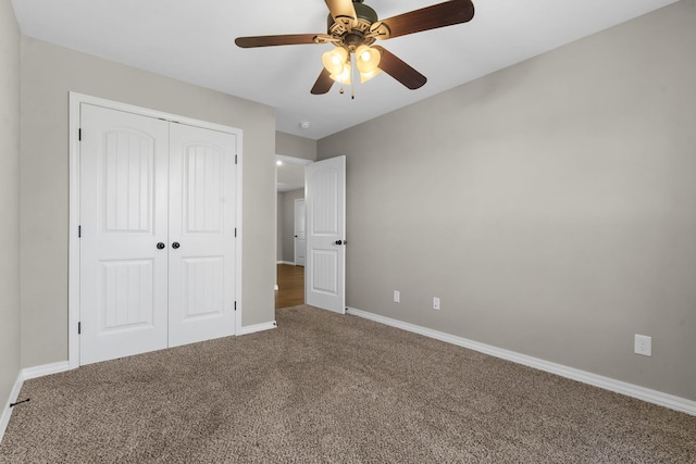 1950 S Trinidad Dr, Ozark, MO 65721 - unfurnished bedroom with carpet flooring, a closet, and ceiling fan