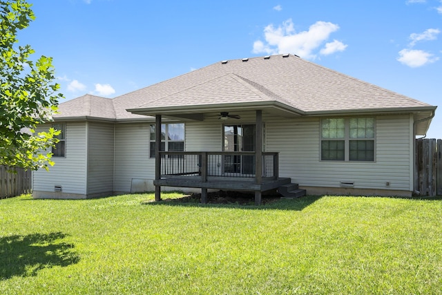 1950 S Trinidad Dr, Ozark, MO 65721 - rear view of house with ceiling fan and roof with shingles
