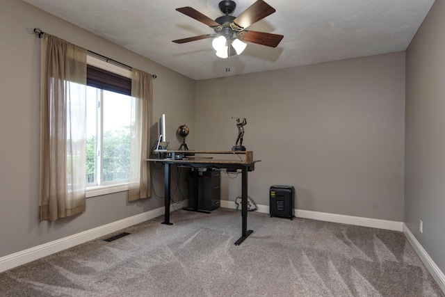 4604 E Kentbrook Dr, Springfield, MO 65802 - office featuring carpet flooring and a ceiling fan