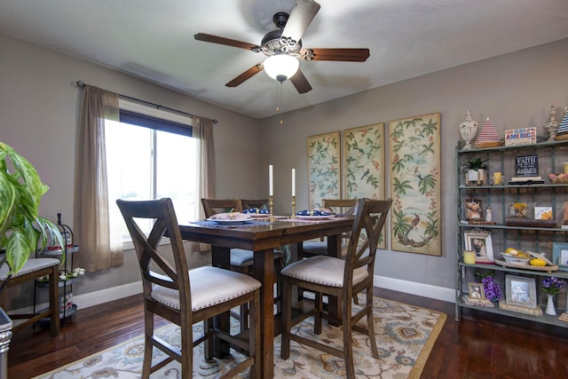 4604 E Kentbrook Dr, Springfield, MO 65802 - dining area with a ceiling fan and hardwood / wood-style flooring