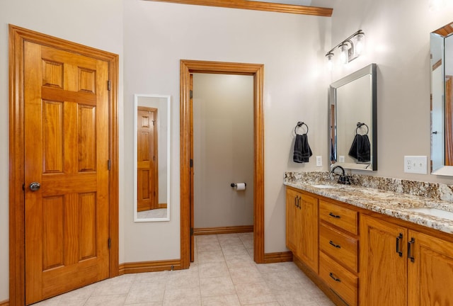 217 E Grace St, Republic, MO 65738 - full bathroom with double vanity and tile patterned floors