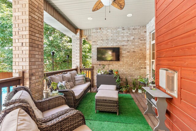 217 E Grace St, Republic, MO 65738 - view of patio featuring outdoor lounge area and ceiling fan