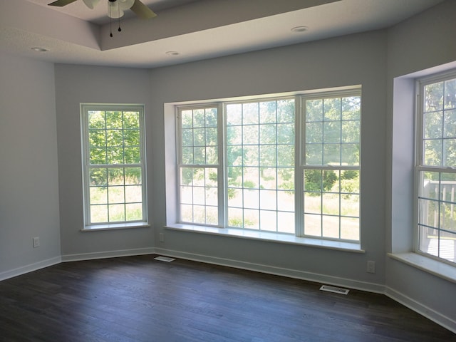 6540 Gateway Dr, Joplin, MO 64804 - spare room featuring ceiling fan, plenty of natural light, and dark wood-style flooring