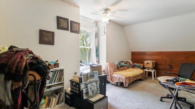 1339 W Business Highway 60-63, Willow Springs, MO 65793 - bedroom with carpet floors, vaulted ceiling, and ceiling fan
