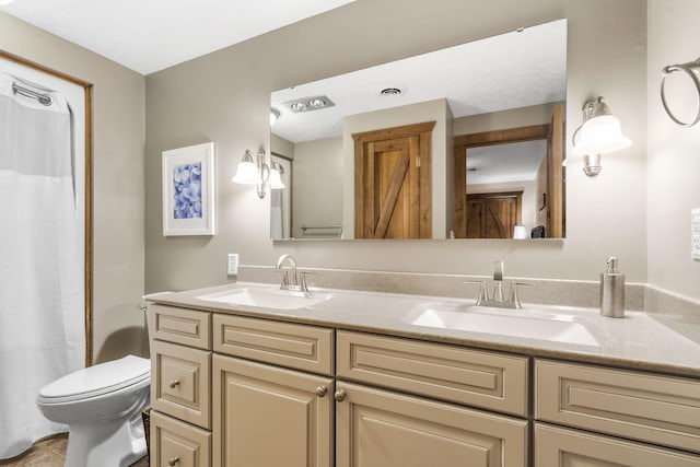 14410 Native Dr, Phillipsburg, MO 65722 - bathroom with double vanity and curtained shower