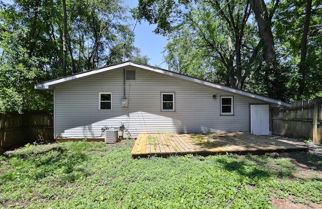 2716 W Elm St, Springfield, MO 65802 - back of property featuring a fenced backyard and a deck