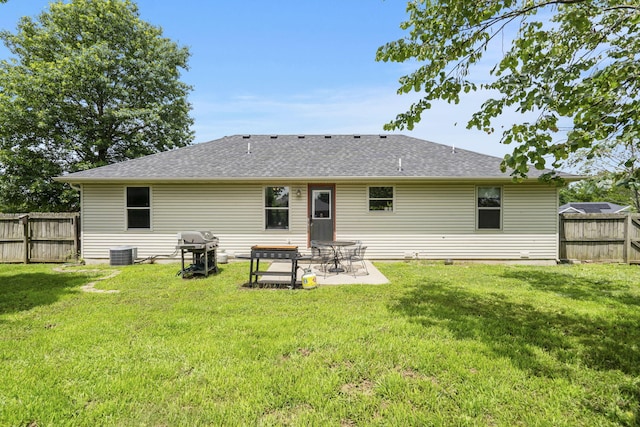 578 Stoney Path, Nixa, MO 65714 - back of property with a fenced backyard, a patio, and roof with shingles