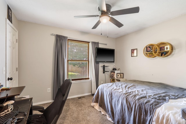 578 Stoney Path, Nixa, MO 65714 - bedroom with carpet flooring, ceiling fan, and an office area