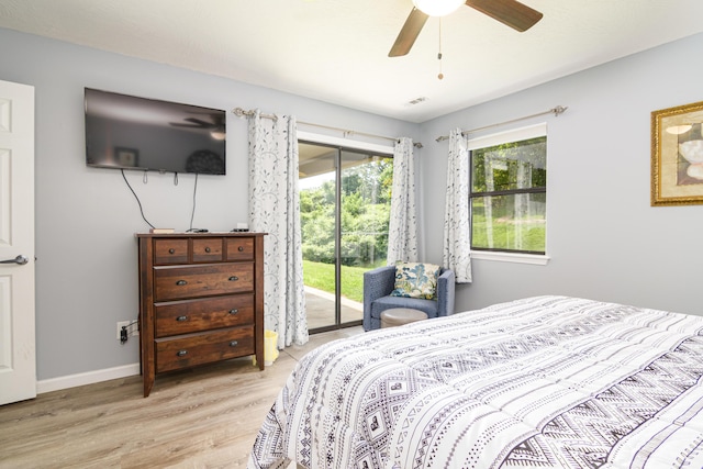 320 Turnberry Rd # 2, Branson, MO 65616 - bedroom with access to exterior, light wood finished floors, and ceiling fan