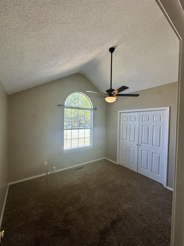 759 S Troy Ave, Springfield, MO 65802 - unfurnished bedroom with lofted ceiling, carpet, ceiling fan, and a closet